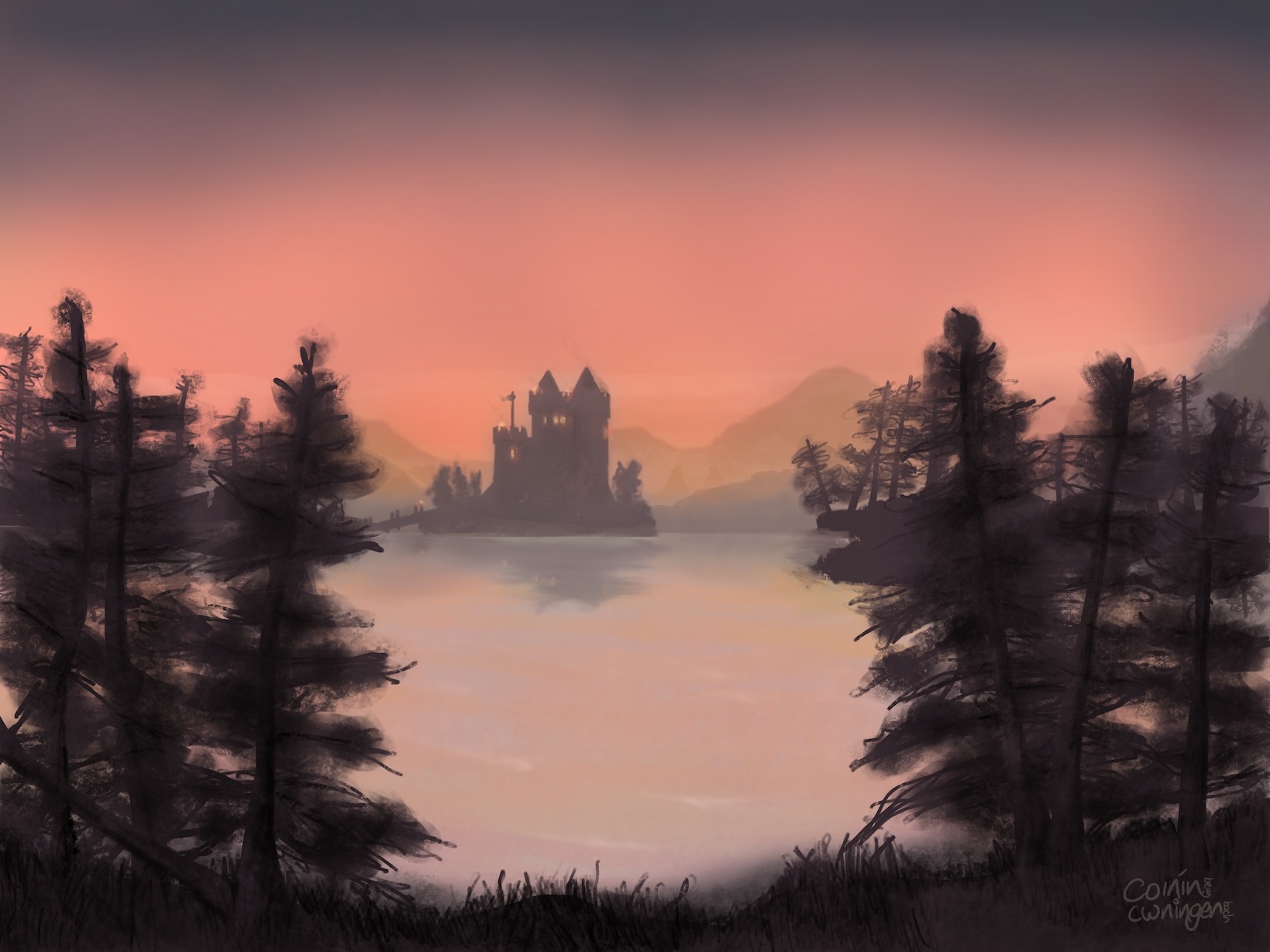 Castle sunset