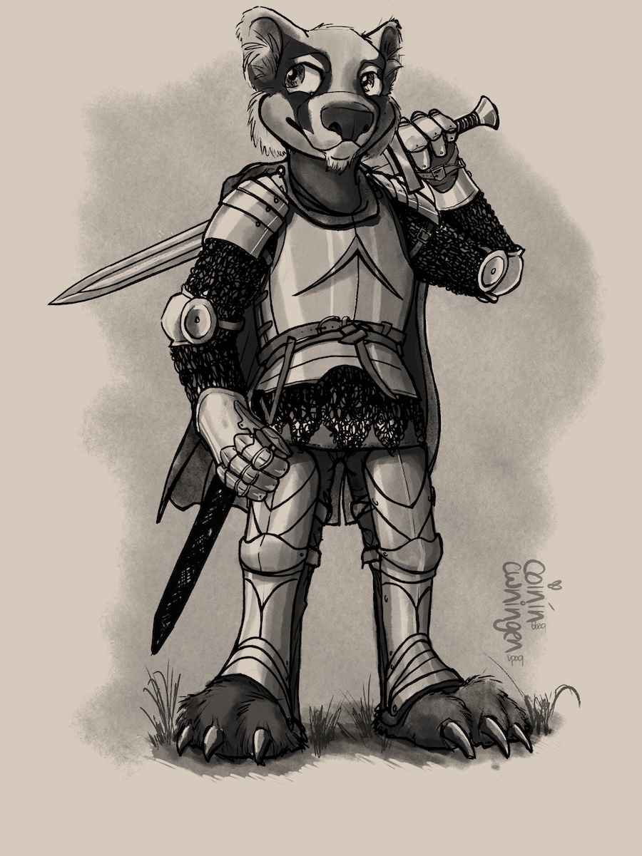 Rendered D&D badger character
