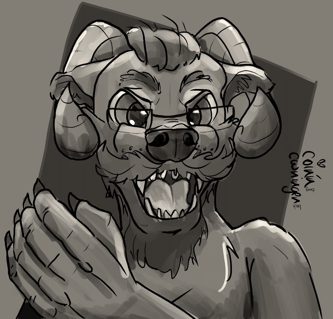 Study sketch of a D&D demon bear character