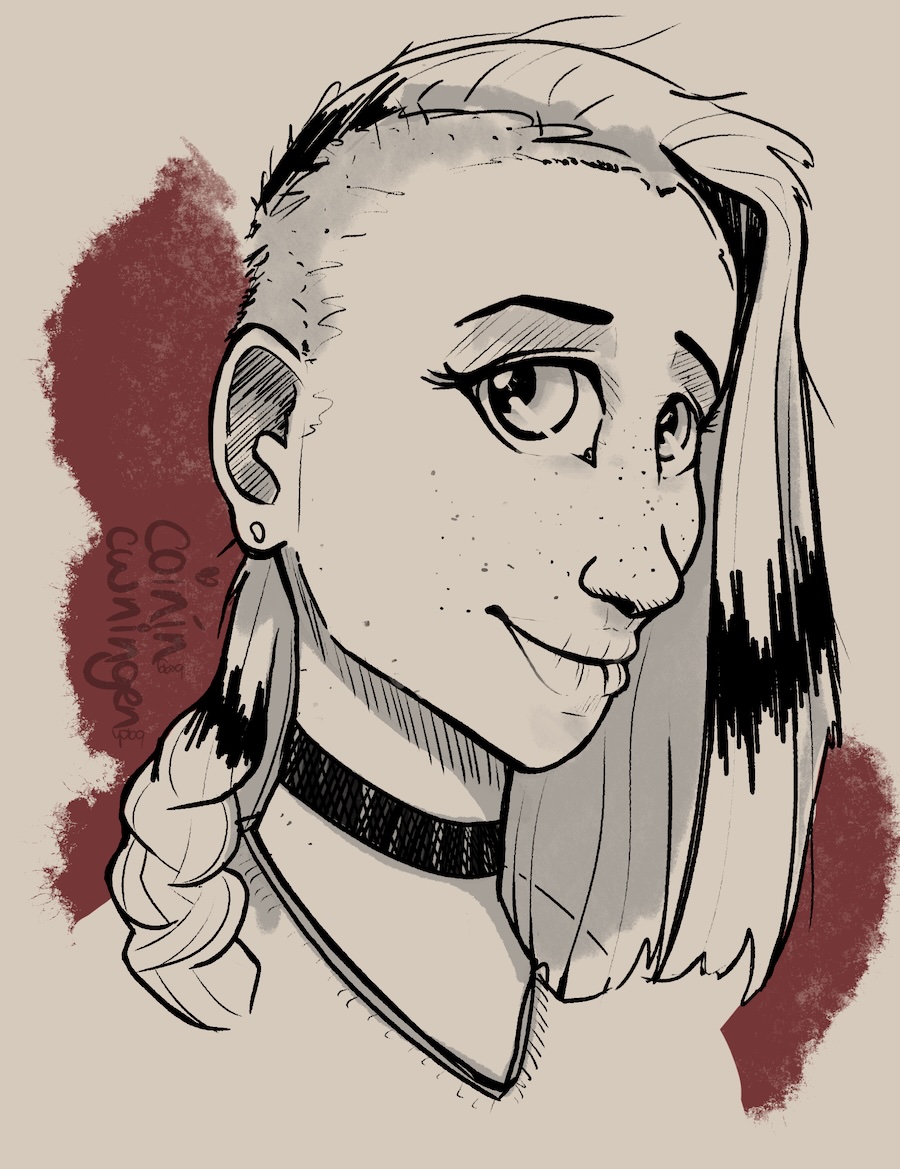 Pencil portrait human