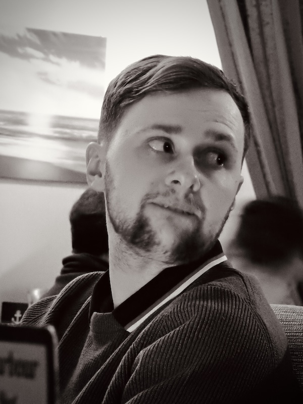 Black and white portrait photo